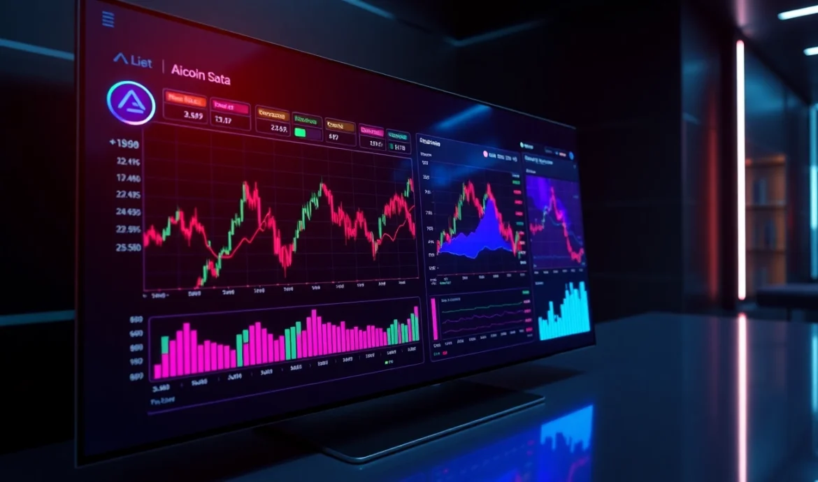 Statistical cryptocurrency market interface showcasing real-time data on aicoin官网 with dynamic graph visuals and security features