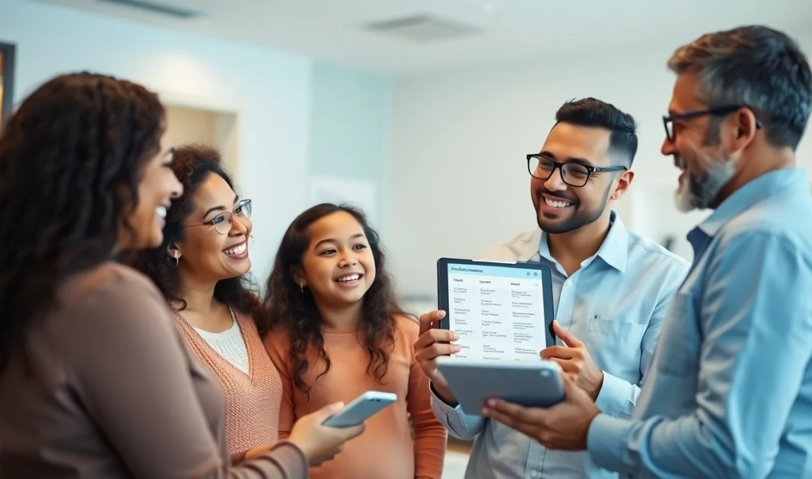Affordable health insurance options for families—clear coverage choices in a bright, welcoming setup.
