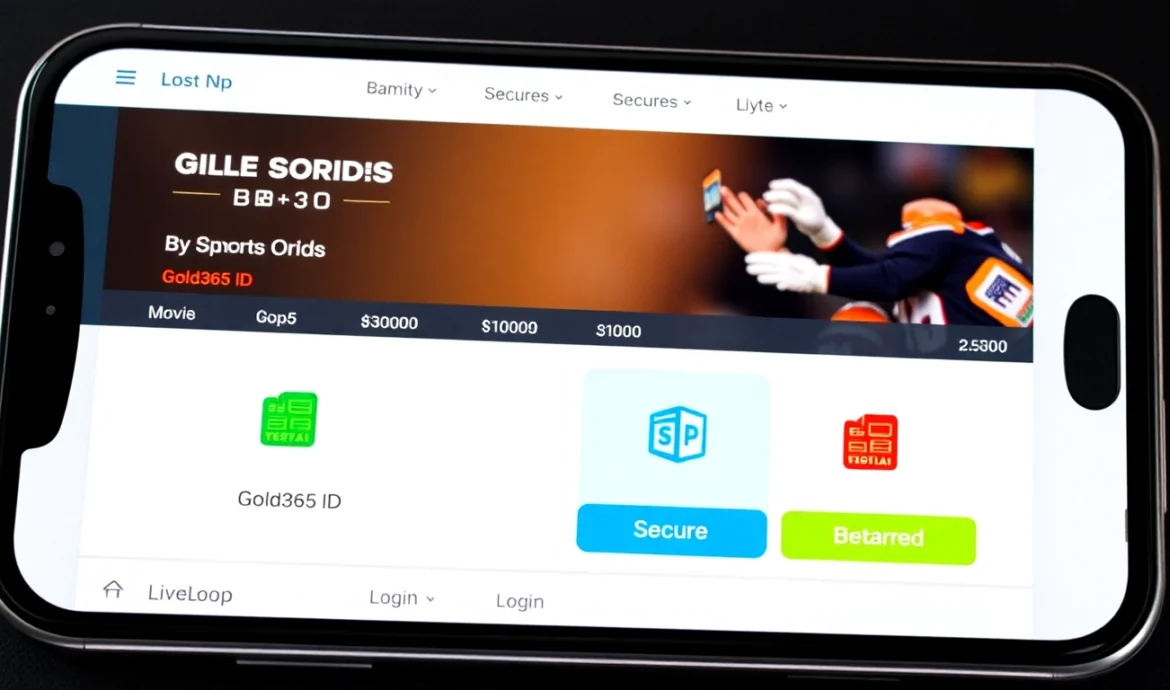 Gold365 ID login portal on a smartphone screen with secure, easy-to-use betting interface, highlighting trust and speed for users.