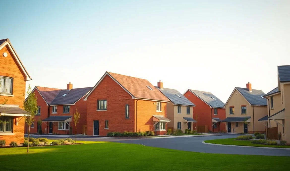 UK House Prices are rising visual depicts modern residential homes reflecting market growth