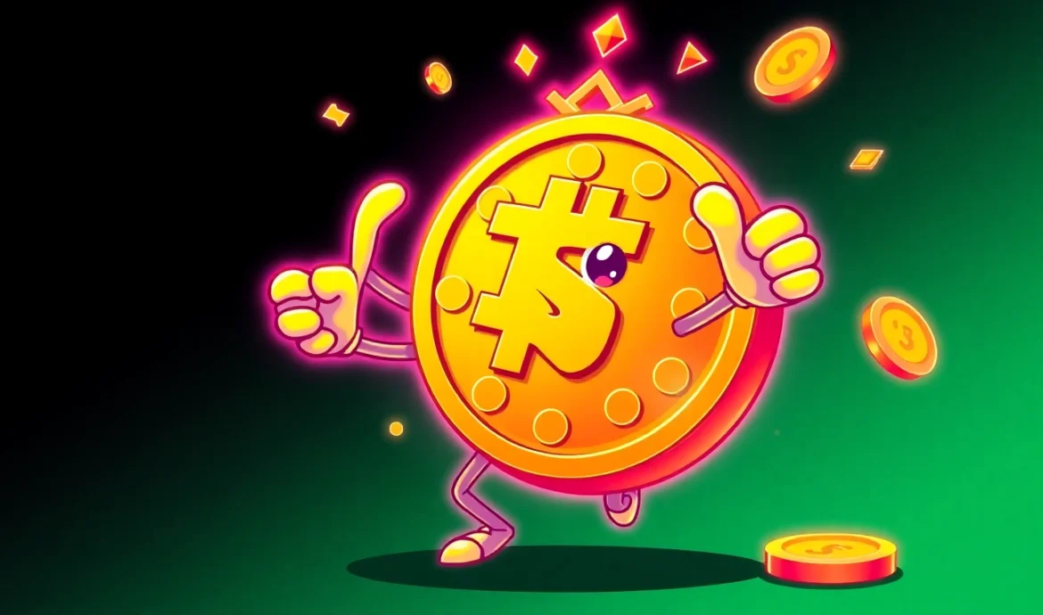 Dynamic crypto meme coins image illustrating Crypto Meme Coins with gambling theme for engaging