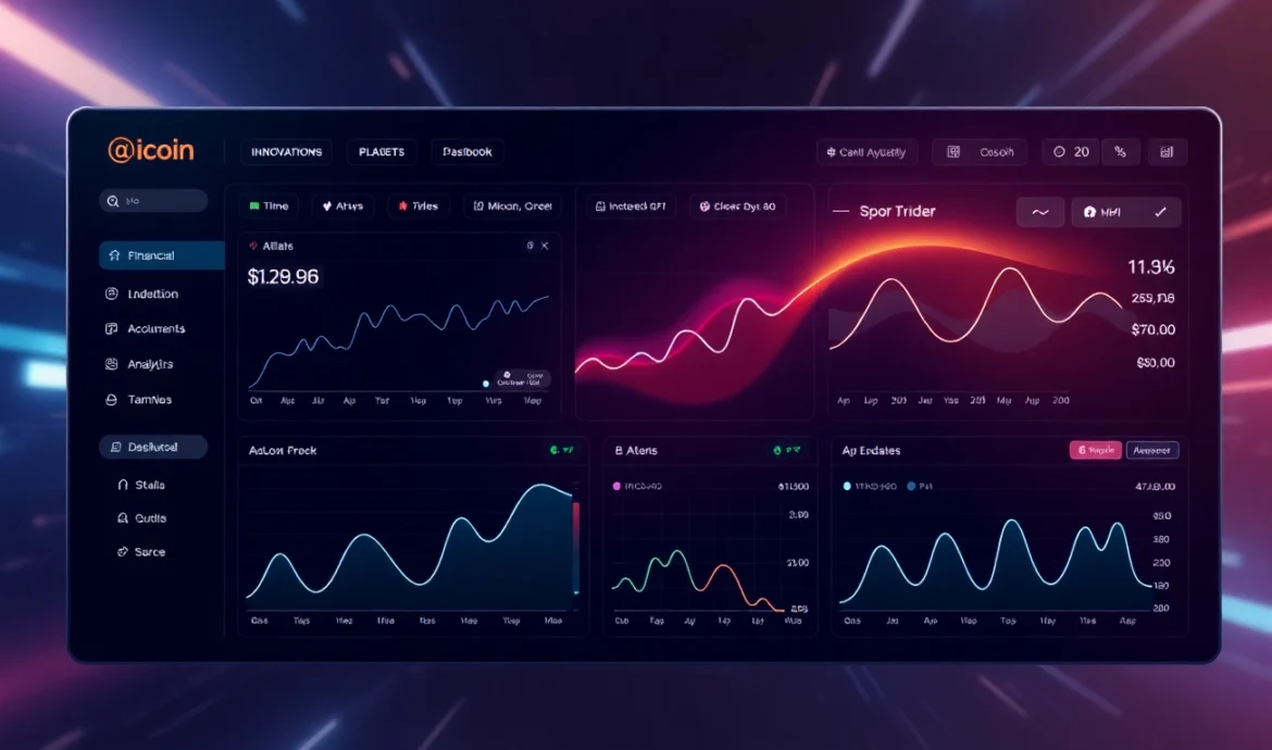 Professional financial analyst reviewing aicoin market data on a high-tech digital dashboard