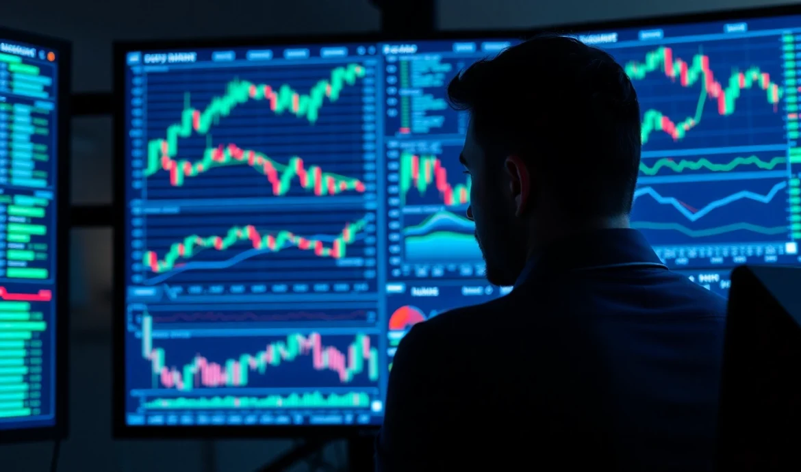 Trading view interface with detailed charts and trading tools for market analysis and decision